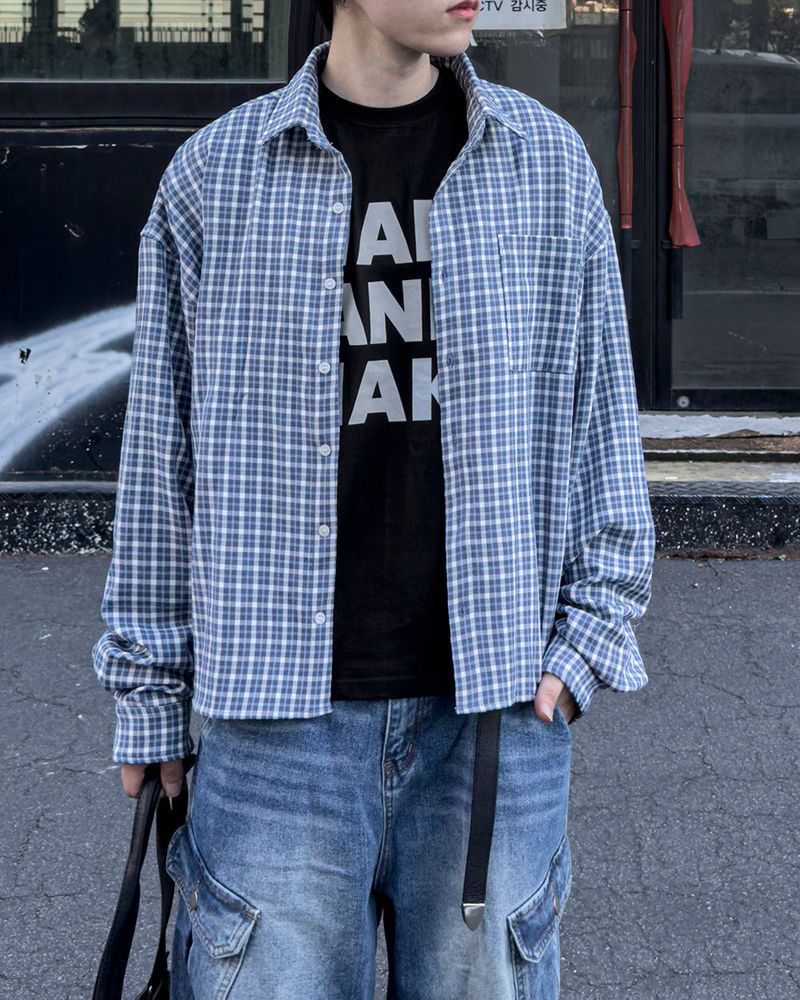 N Semi Crop Check Shirt
