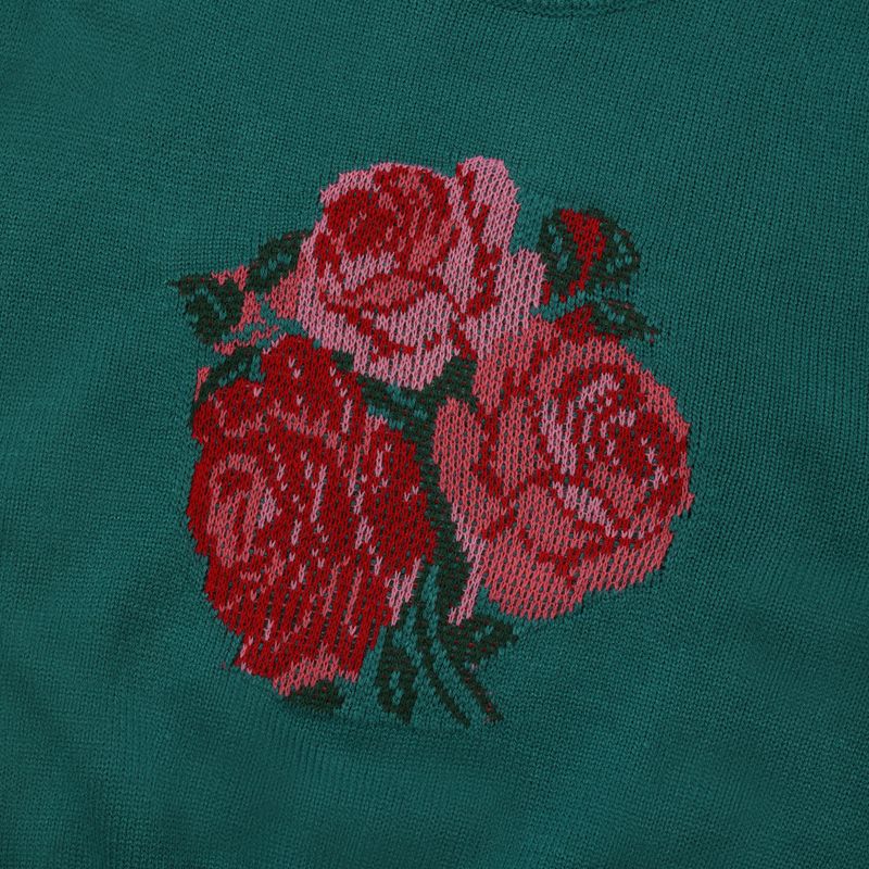 FLOWER KNIT SWEATER(GREEN)