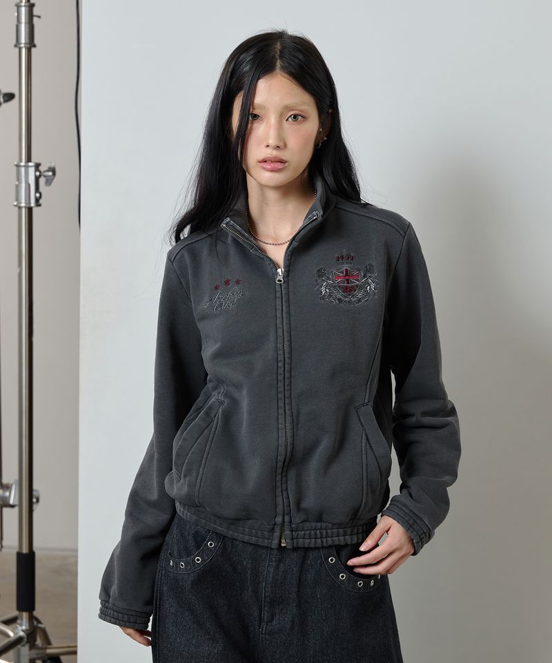 ODDSTUDIO（オッドスタジオ）の「Pigment High Neck Sweat Zip-Up - CHARCOAL（Jackets/Outerwear）」