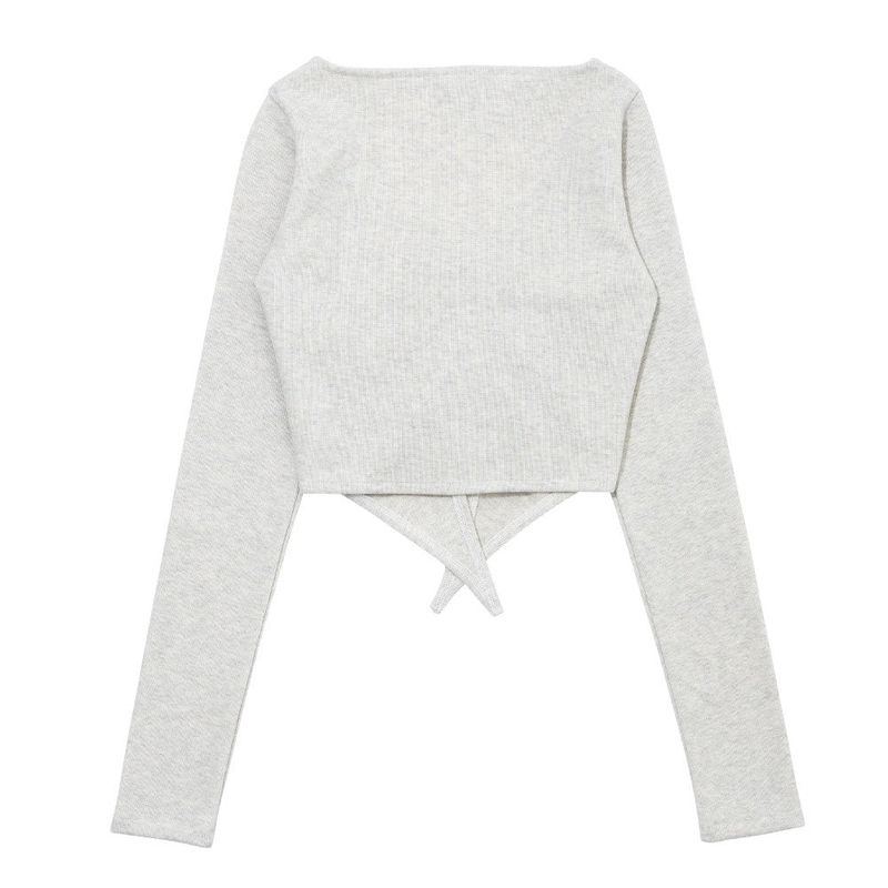 LILY SHIRRING STRING TOP_OATMEL