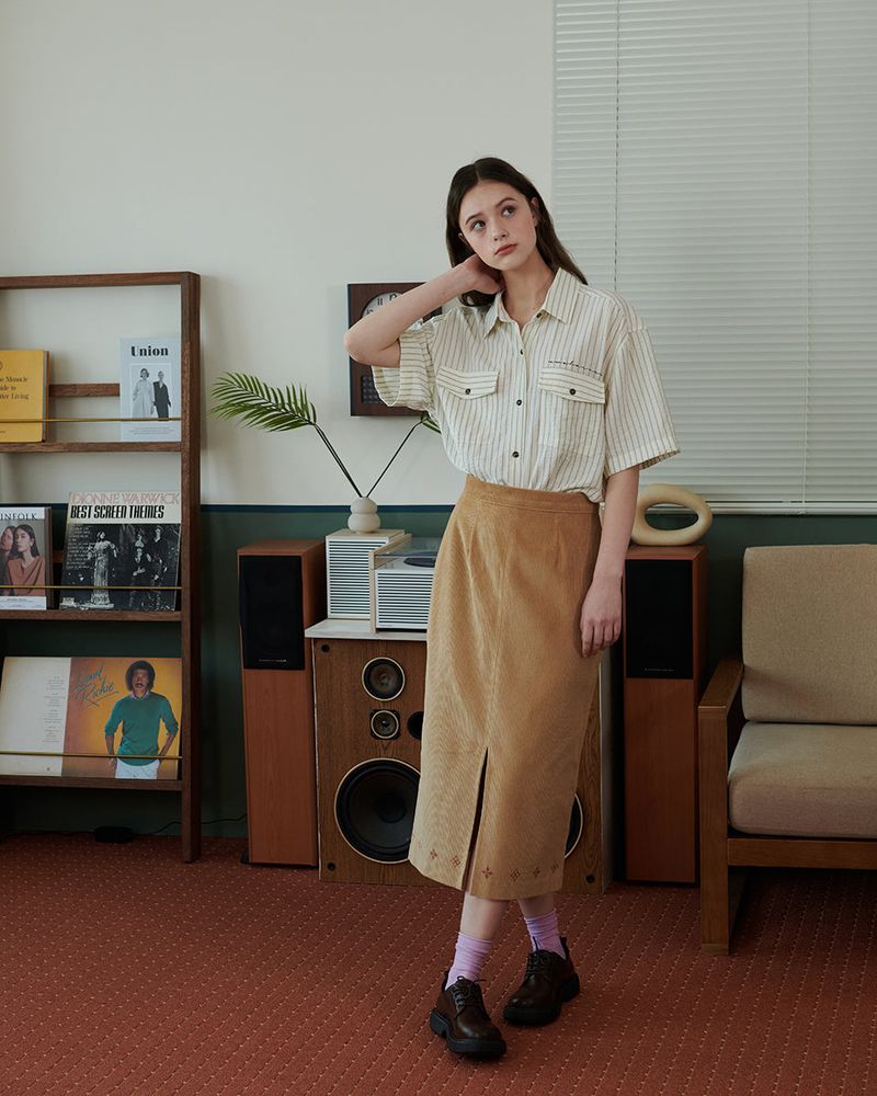 STRIPE POCKET SHIRT [IVORY]