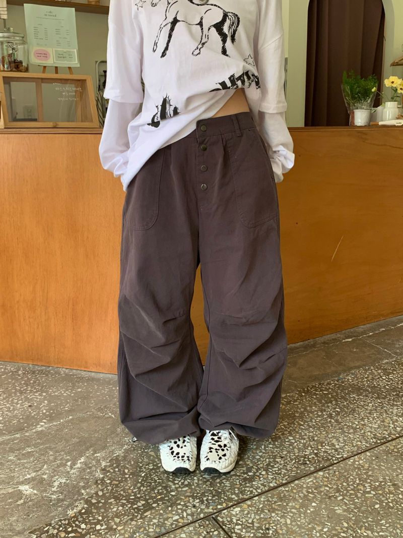 Norton Pigment Button Shirring Pants (3c)