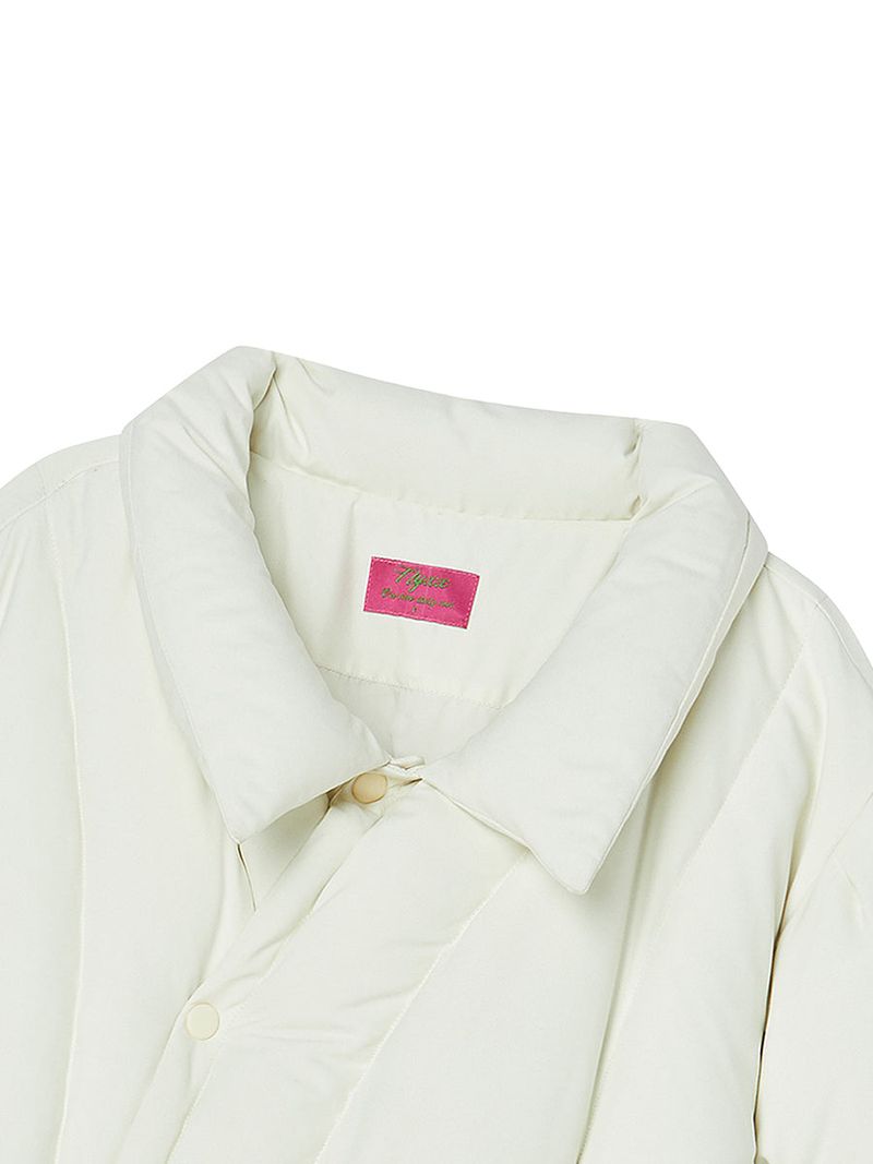 CURVE LINE COLLARED DOWN PUFFER (IVORY)