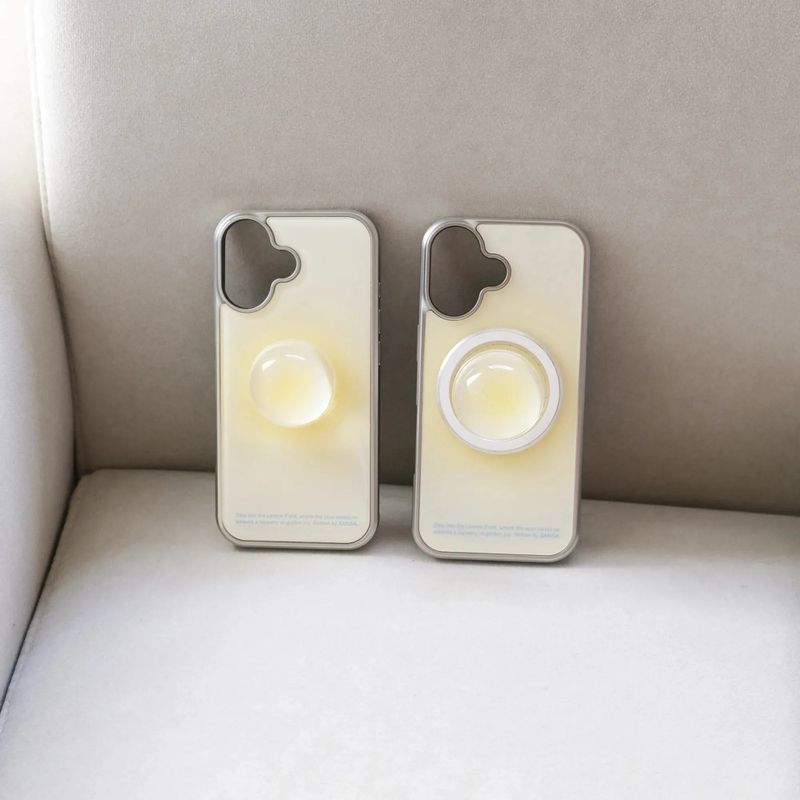 レモン フィールド シルバー アイフォン ギャラクシー ケース(MagSafe)