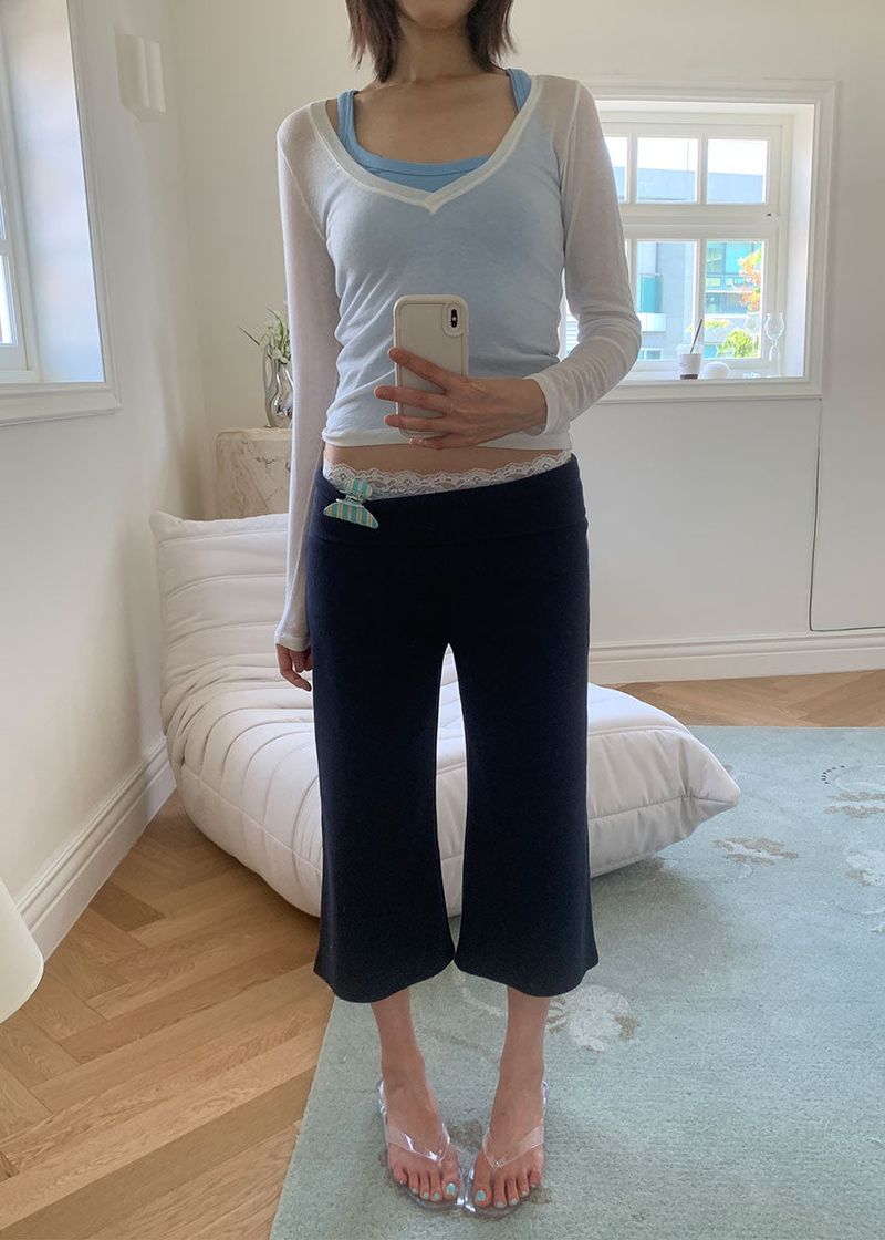FOLDING CROP CAPRI PANTS (2color)