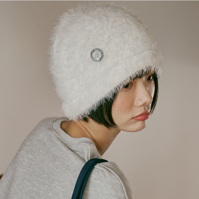 イェル ボタン ビーニー (white)