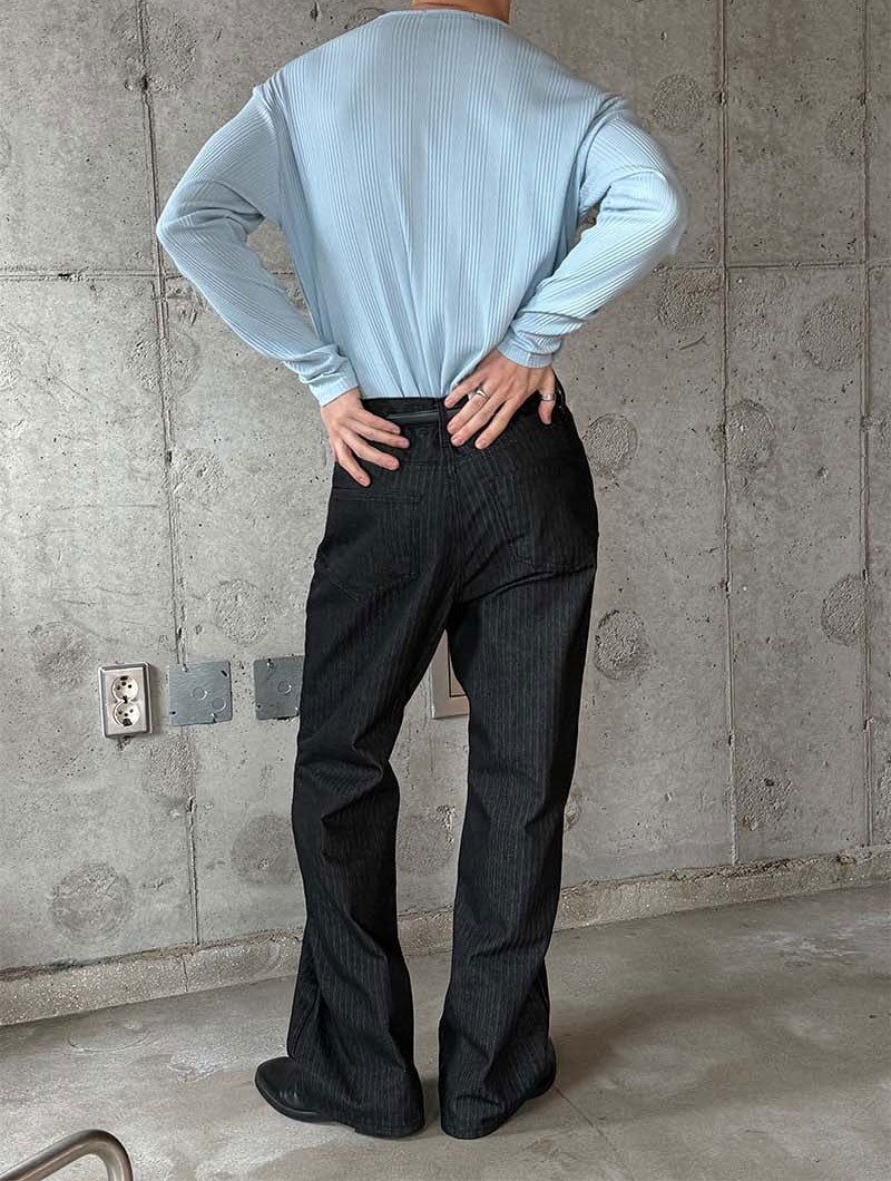 Irrregular rib slim long sleeves(5color)
