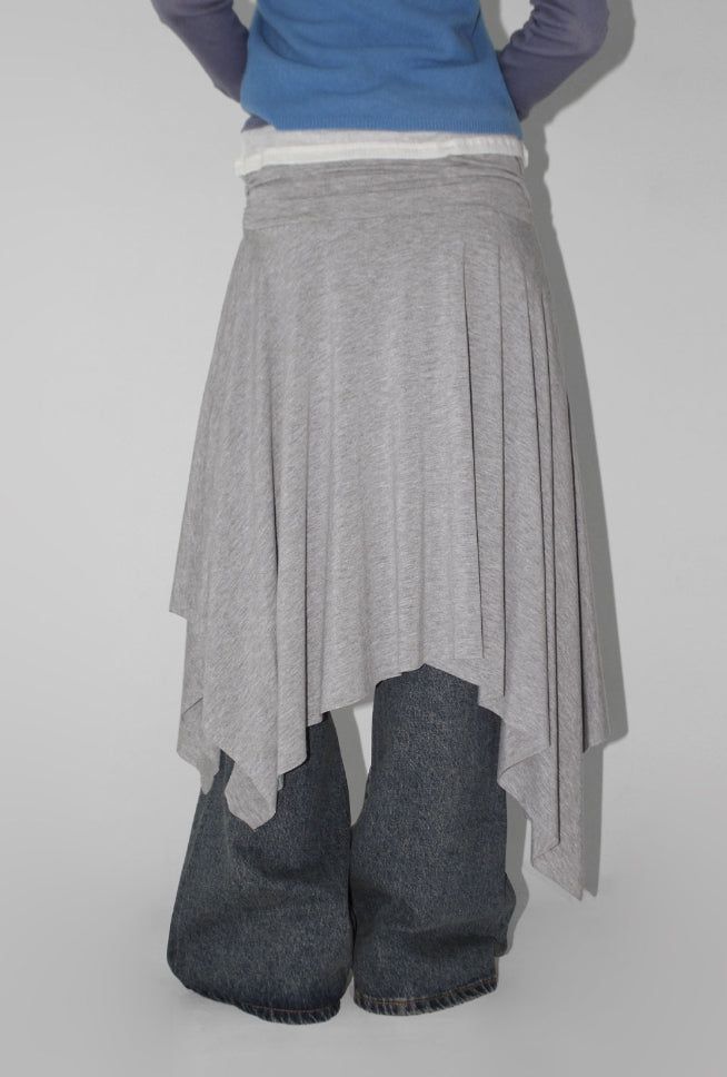 SHIRRING UNBALANCE SKIRT