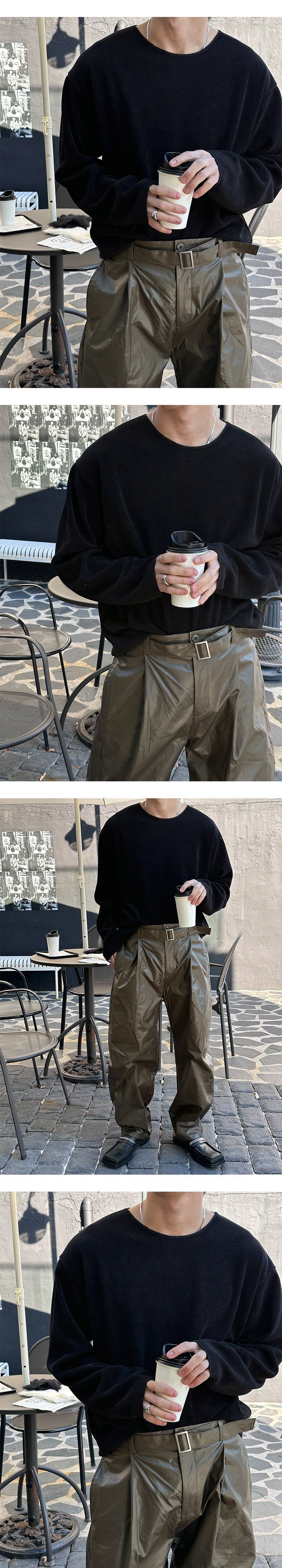 [Unisex] Thin golgi round cutting knit(4color)