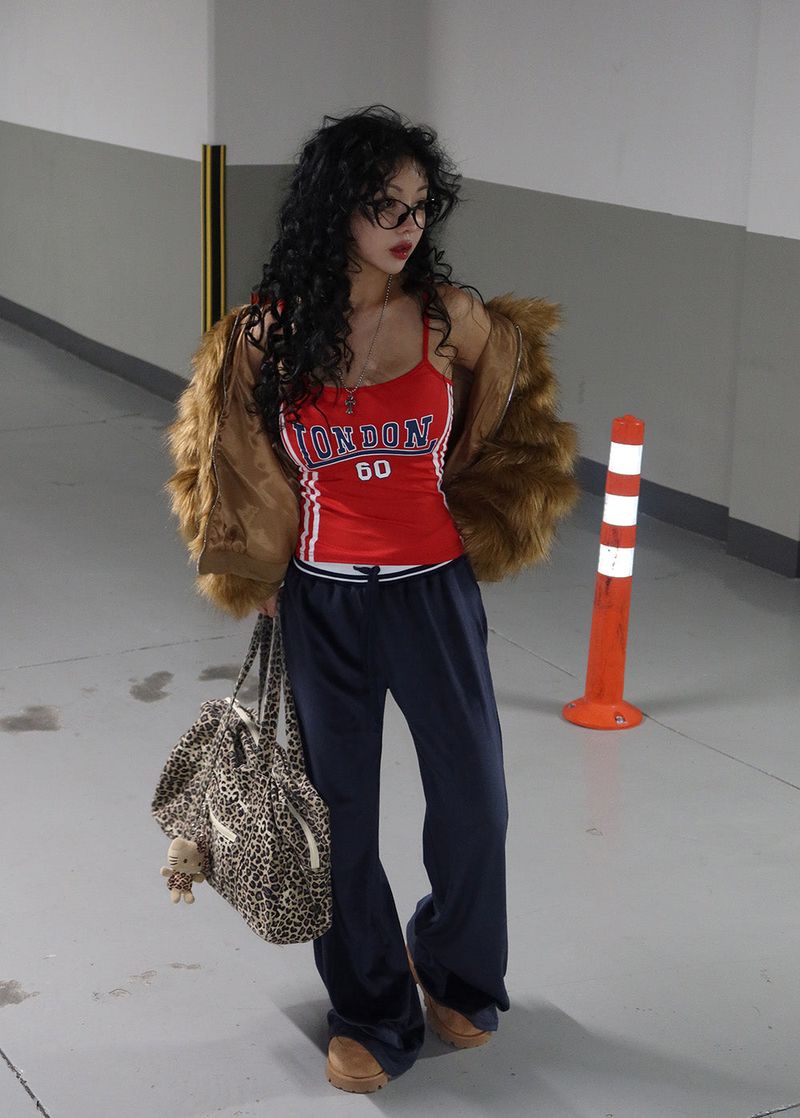 Velvet Coloring Sweats Wide Pants