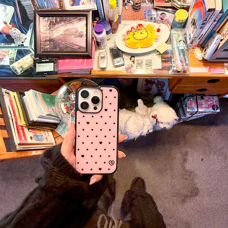 [MADE] s ♥ dot. (pink) glass bumper iPhone case