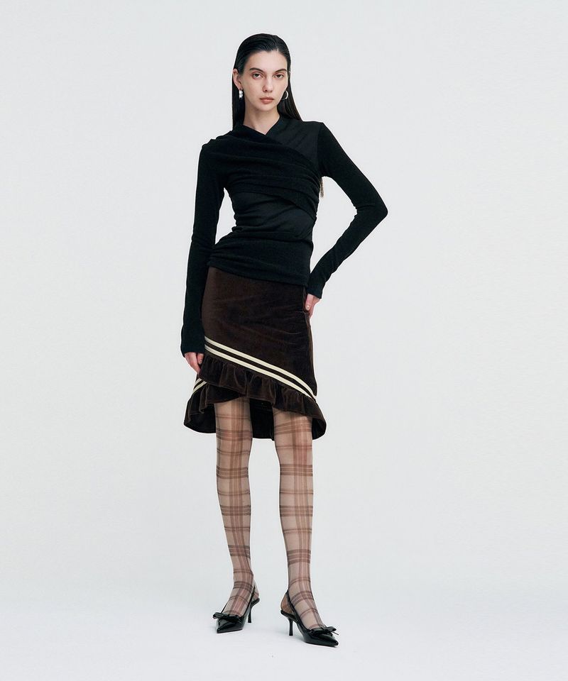 Layered Knit Top _ BLACK