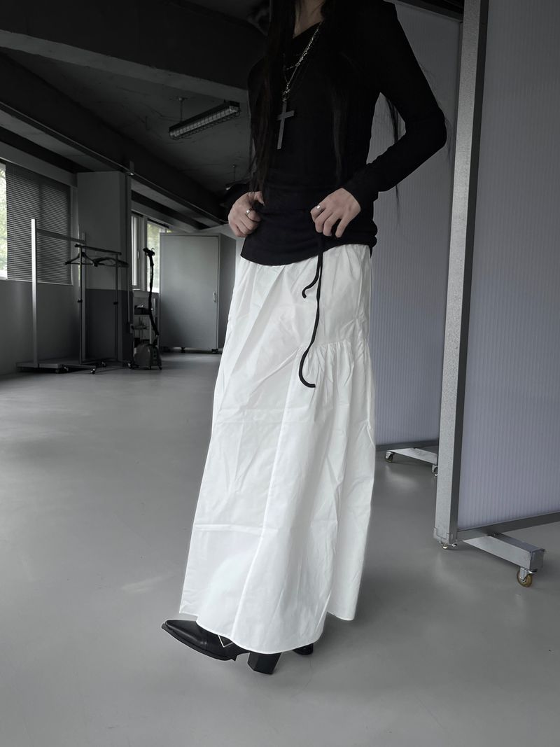 gather balloon long skirt (3color)
