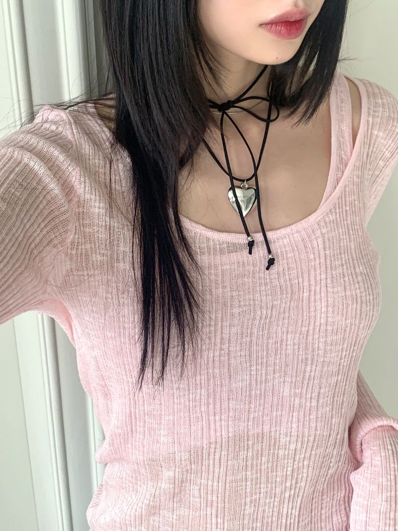 WONDER WONDER(ワンダーワンダー)の「Roche Silver Bold Heart Strap Necklace(Accessories)」
