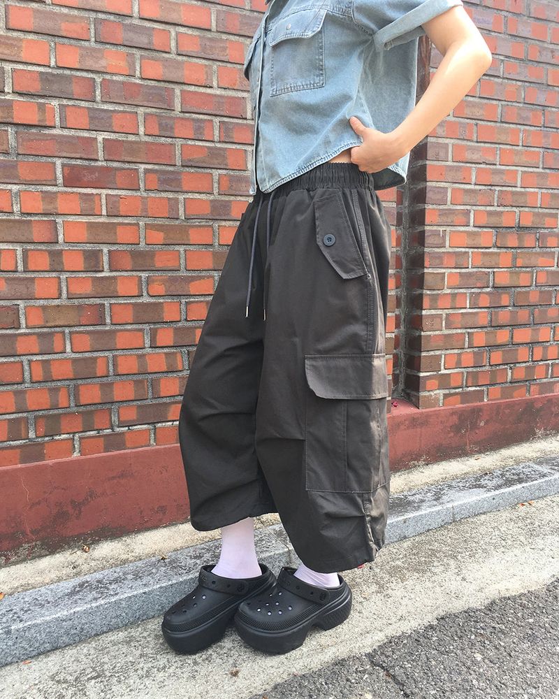 Neyo two-way string cargo Bermuda pants