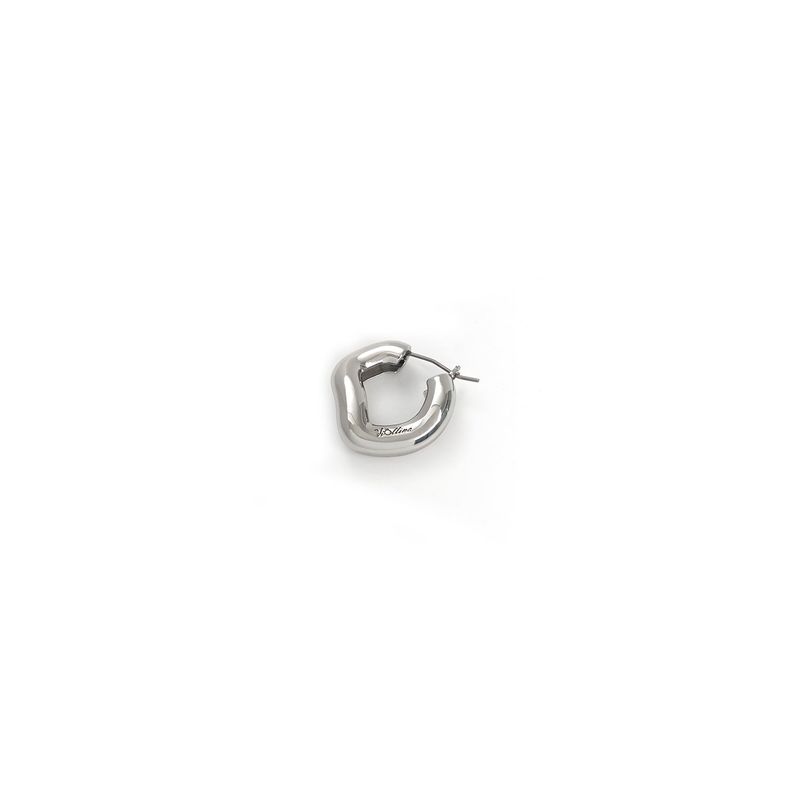 Metal Wave Link Earrings_Silver