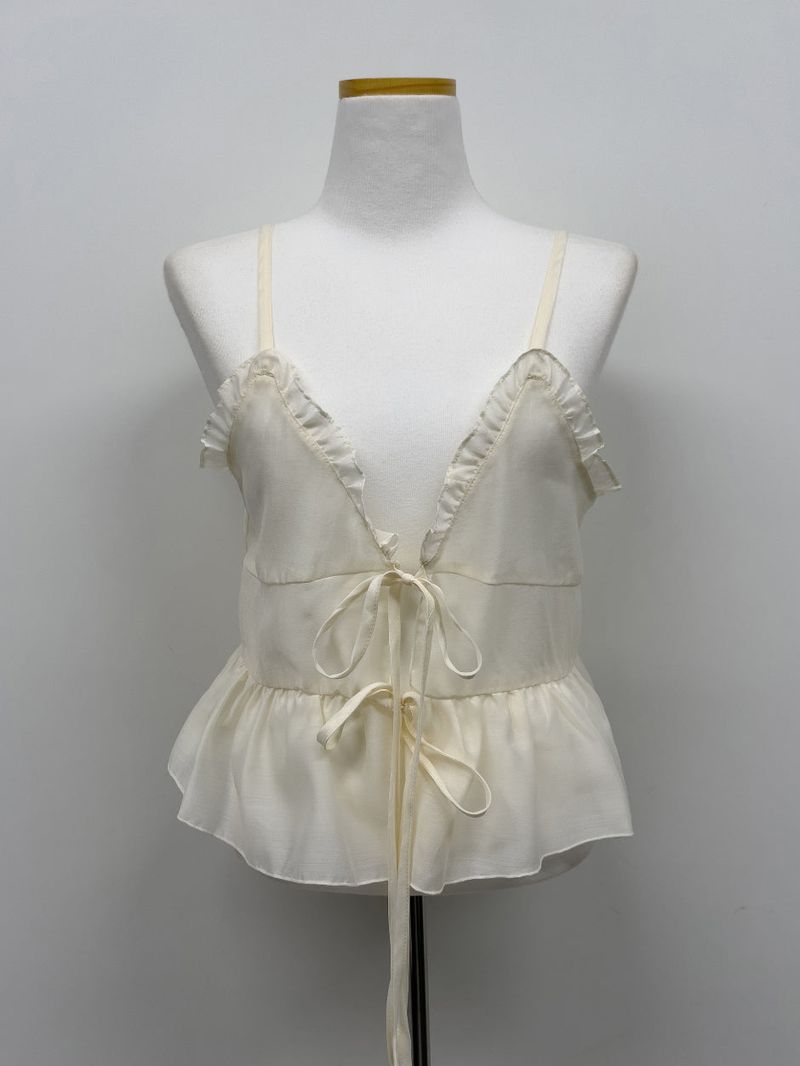Frilled See-through Layered Bustier