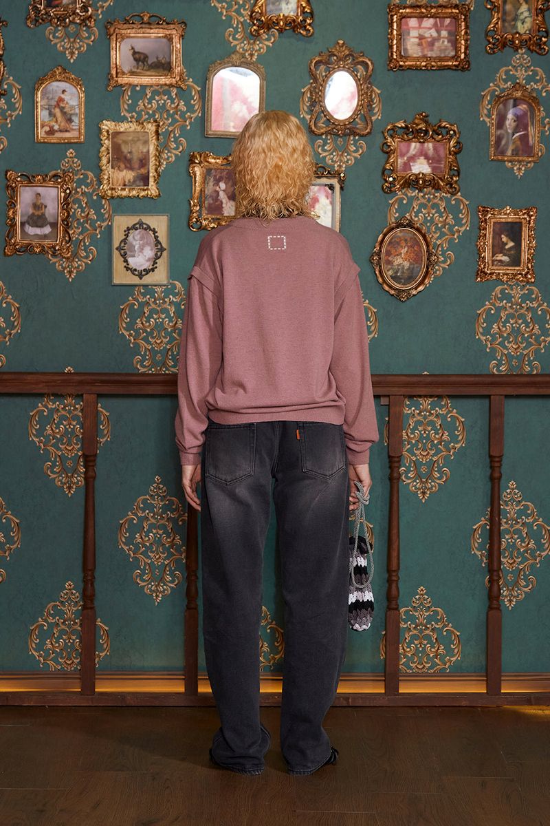 LAYERED V NECK KNIT / INDI PINK