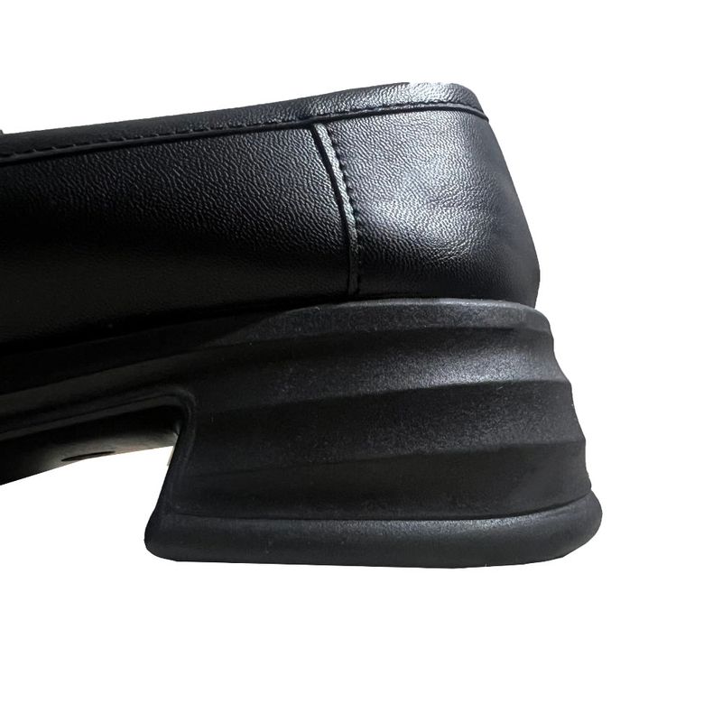  Classic Penny High Heel Round Toe Loafer (Black)