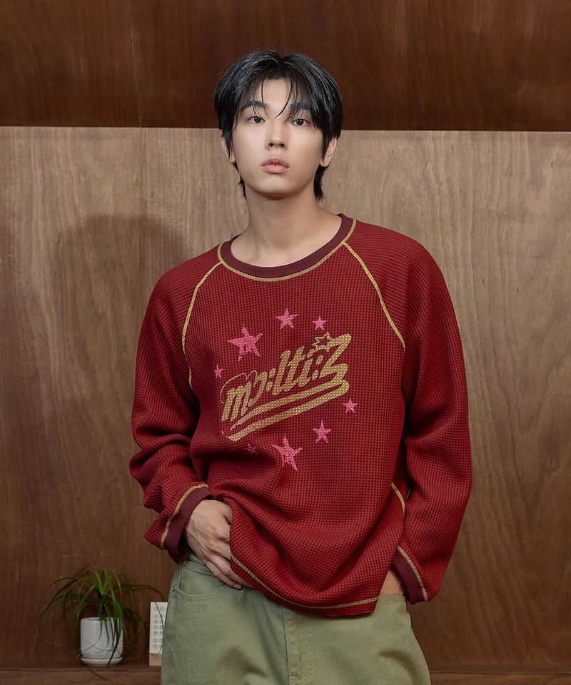 Waffle Raglan Long Sleeve T-shirt