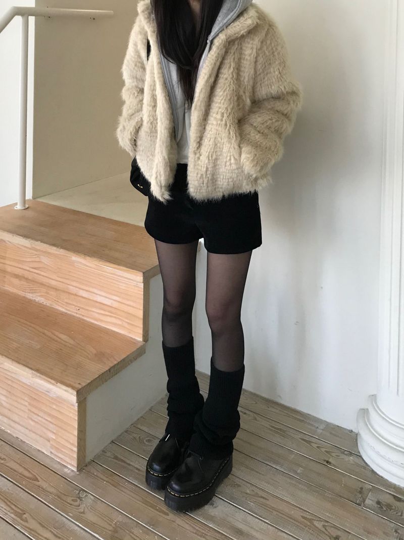 Perry High-Neck Fur Jacket (one color)