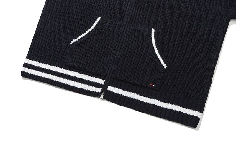HEAVY GAUGE KNIT ZIP UP_NAVY
