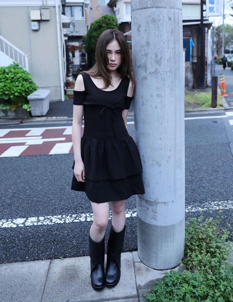 UGLYSHADOW（アグリーシャドウ）の「CANCAN PUMPKIN RIBBON DRESS(BLACK)（Dresses）」