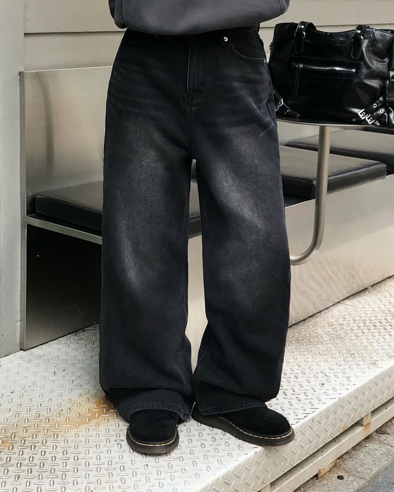 [ORIGINAL] Brushed Denim Wide Pants
