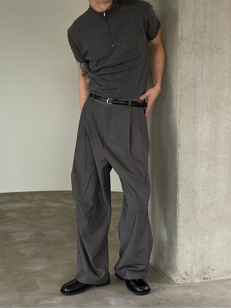 Slim fit mock neck half zip up(4color)