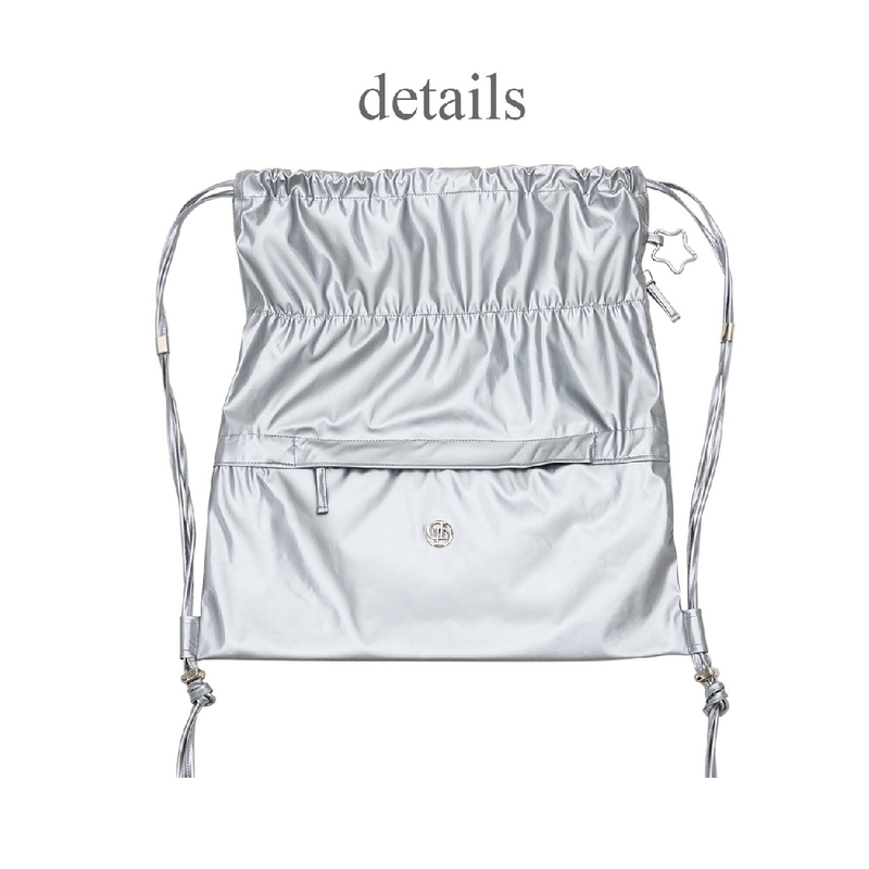 GLOSSY STRING BACK PACK_SILVER