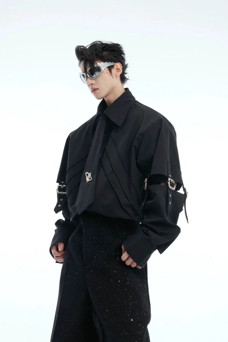 Argue Cultureの「Strap Cutout Layered Button-Up Shirt（Tops）」