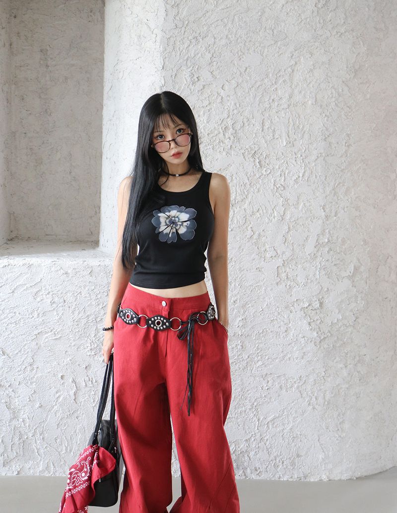 F/W Flower Slim Sleeveless