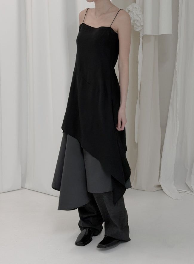Celer Layered Unbalanced Chiffon One Piece