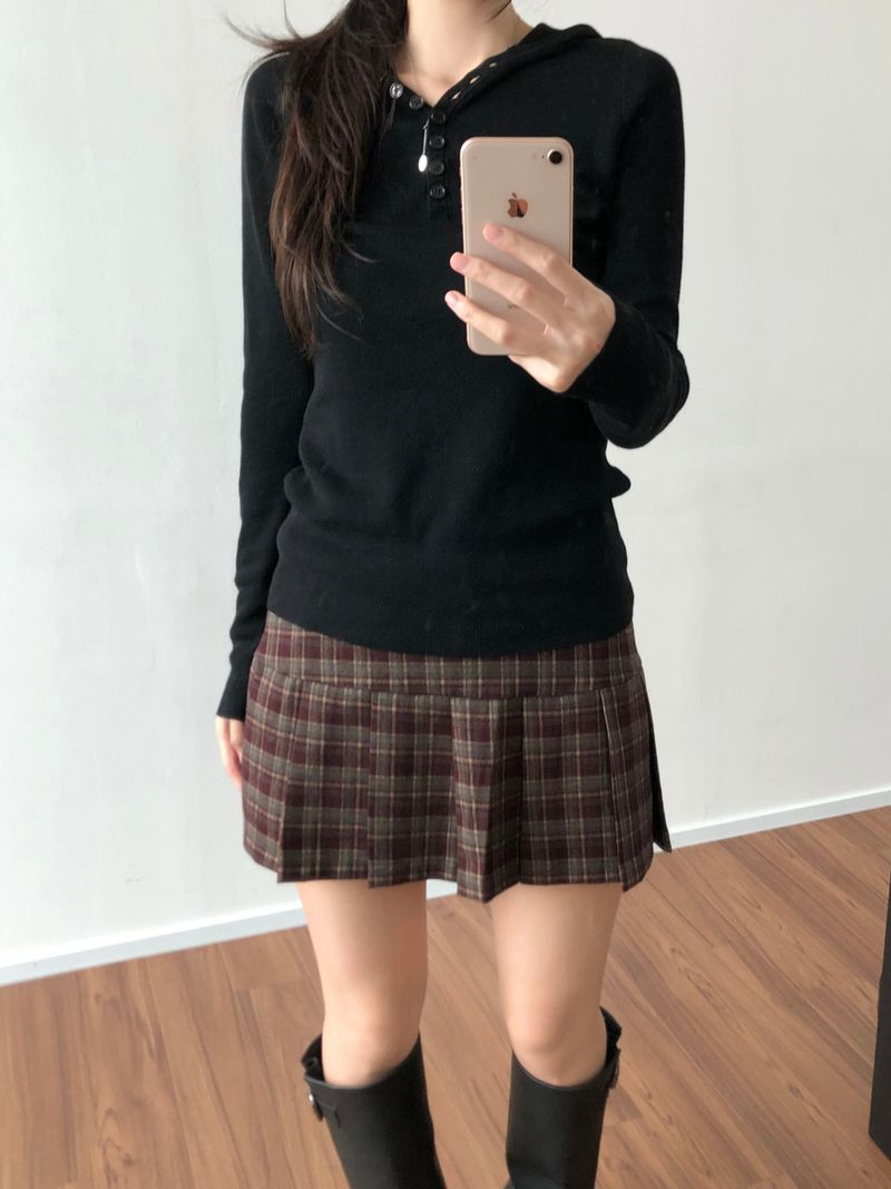 Fair Checkered Pleats Skirt (2 colors)