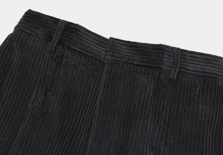 Defaced Late Back Banding Corduroy Wide Pants