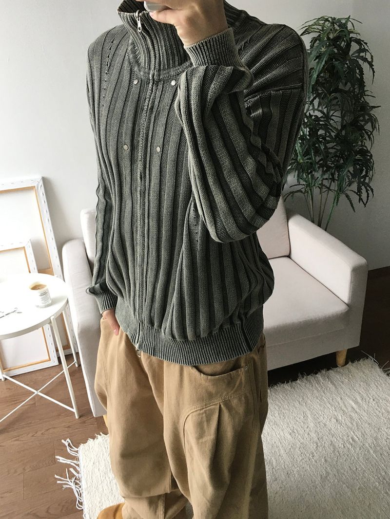 Nex Pigment Knit Zip-up