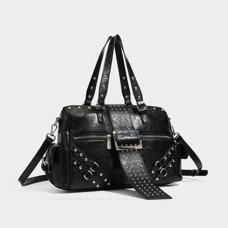 High Quality Stud Buckle Boston Bag