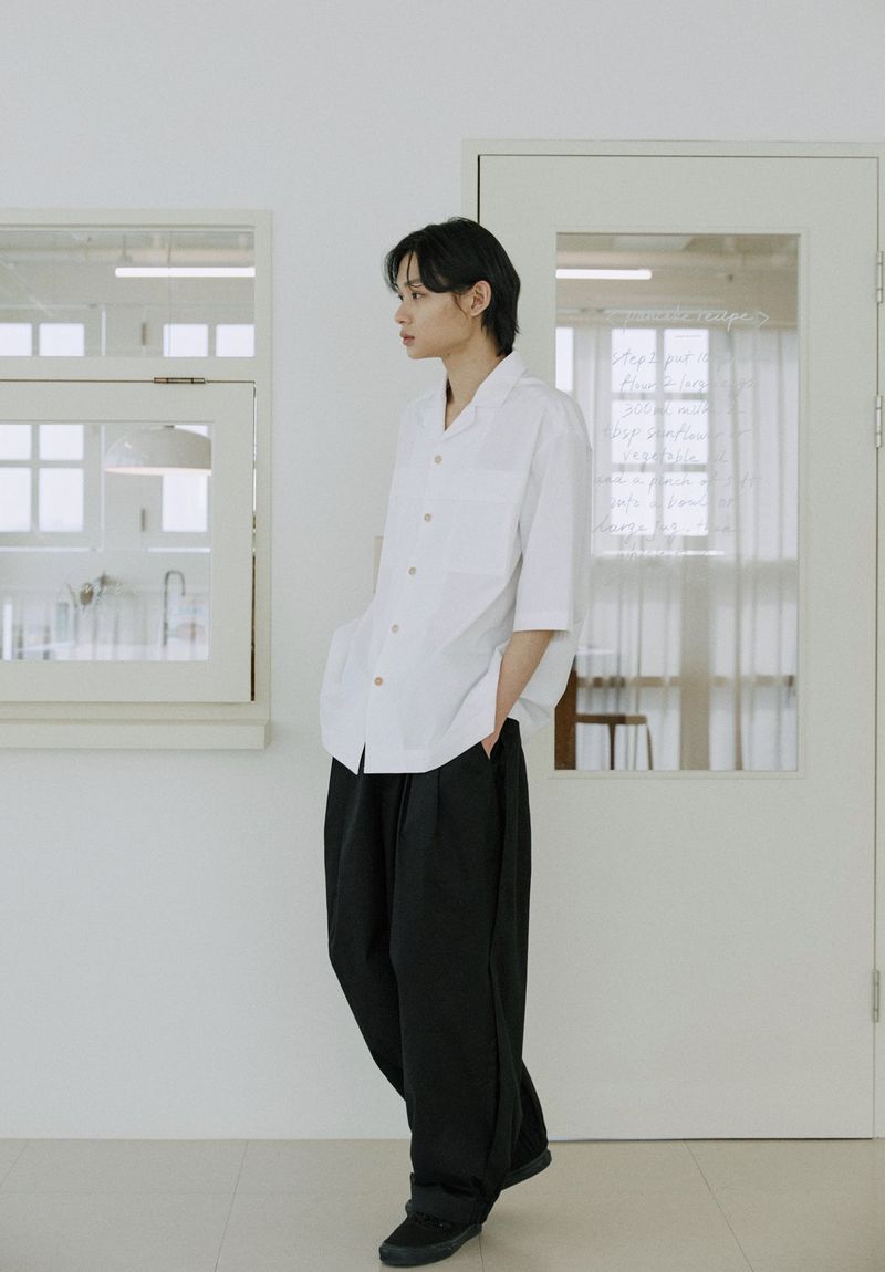 unisex side balloon pants black