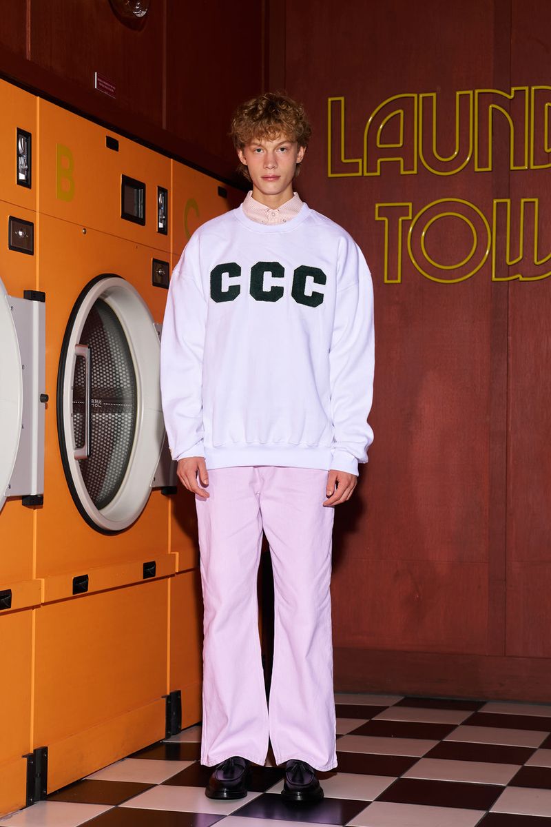 CCC Green Patch Sweatshirt / White [Unisex]
