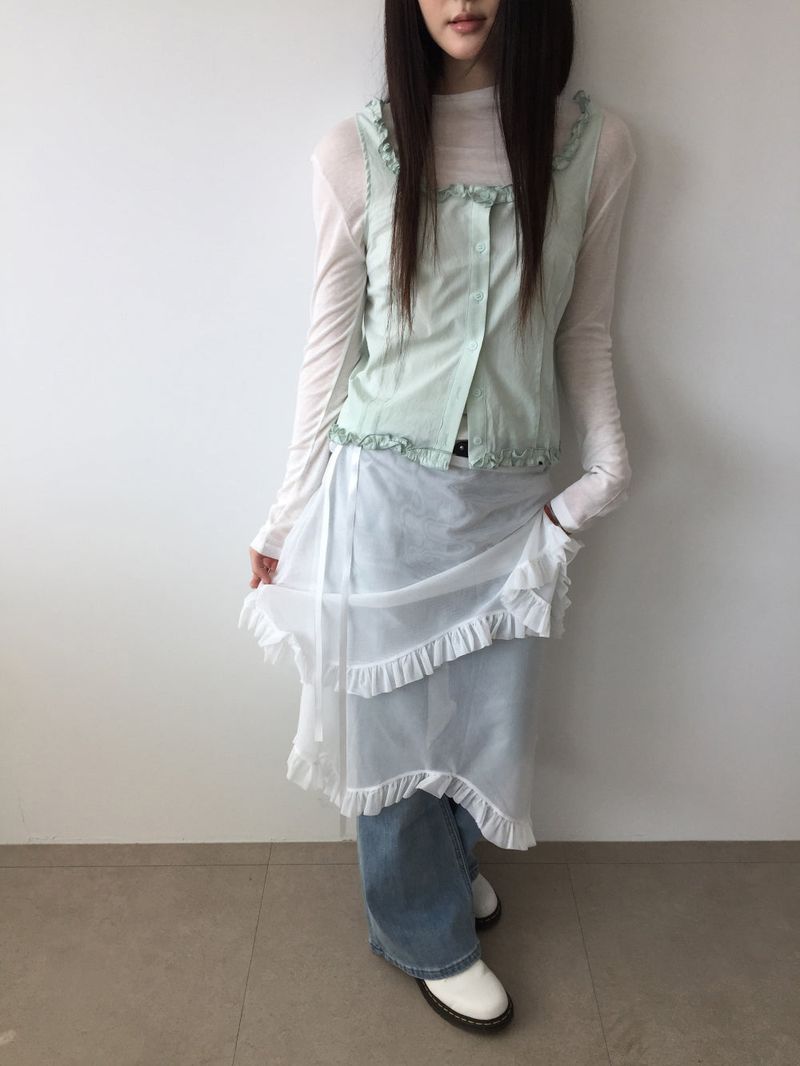 Alpen Frill Button Sleeveless (3color)