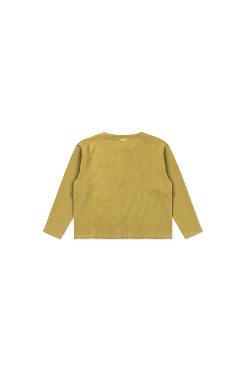 Waffle button t-shirt_mustard