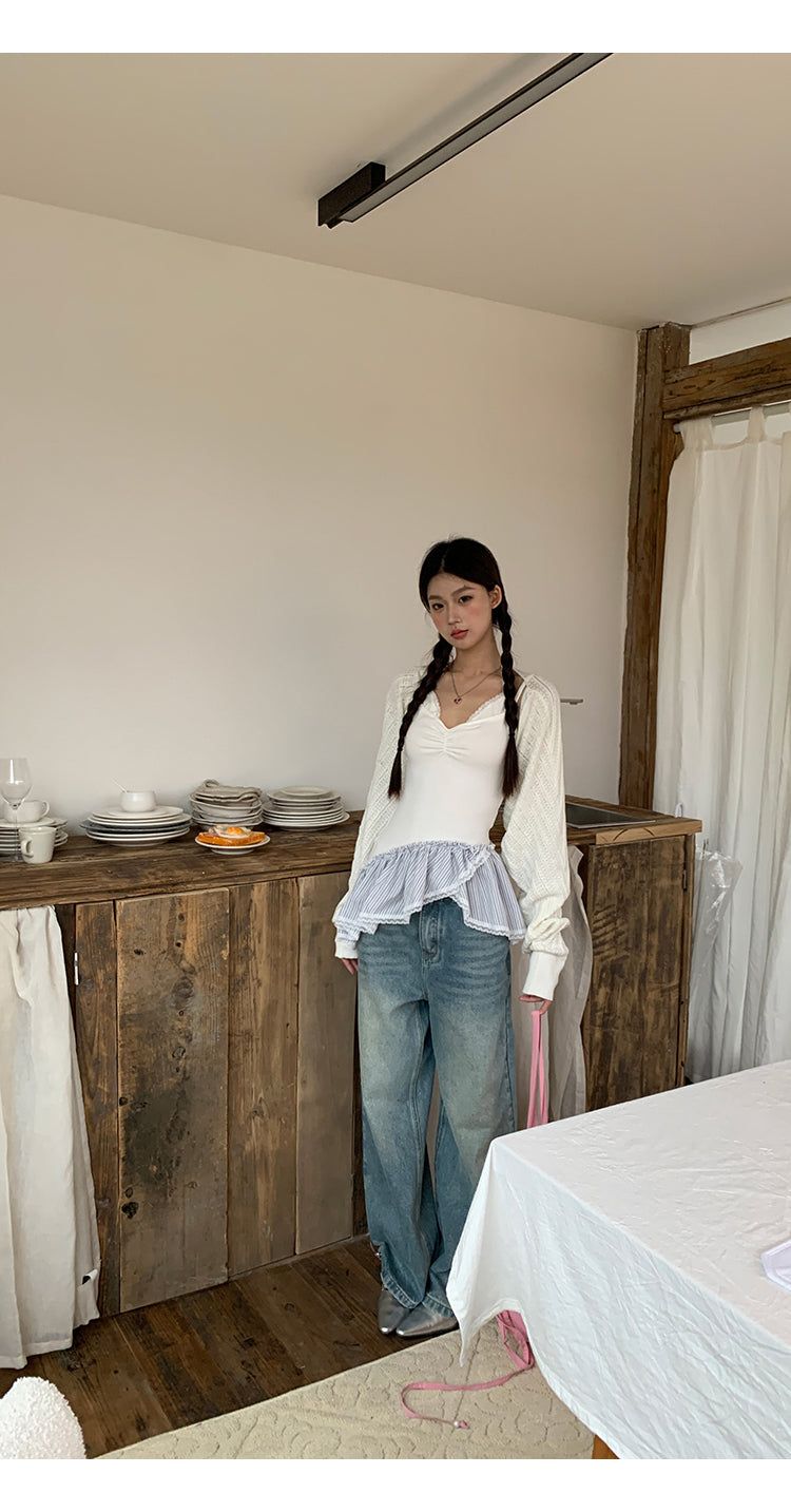Air conditioner loose fit bolero cardigan
