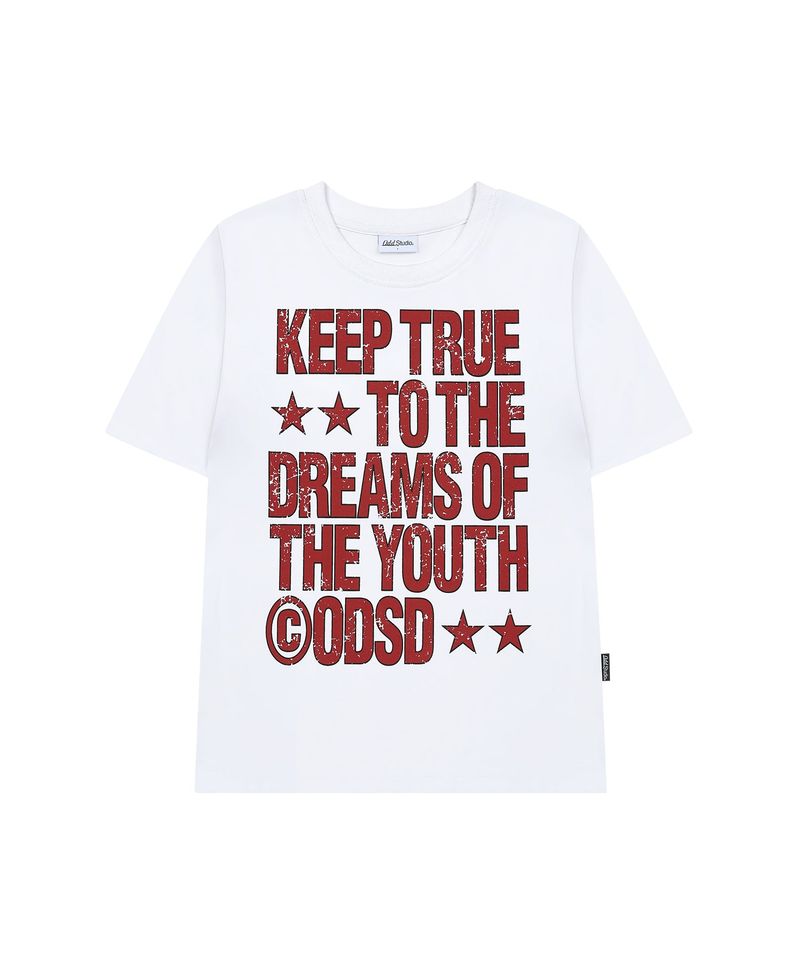 ODDSTUDIO（オッドスタジオ）の「Keep True Typographic Regular Fit T-shirt - WHITE（Tops）」