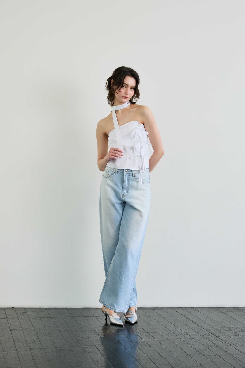 AZURE WIDE DENIM PANTS / SKY BLUE