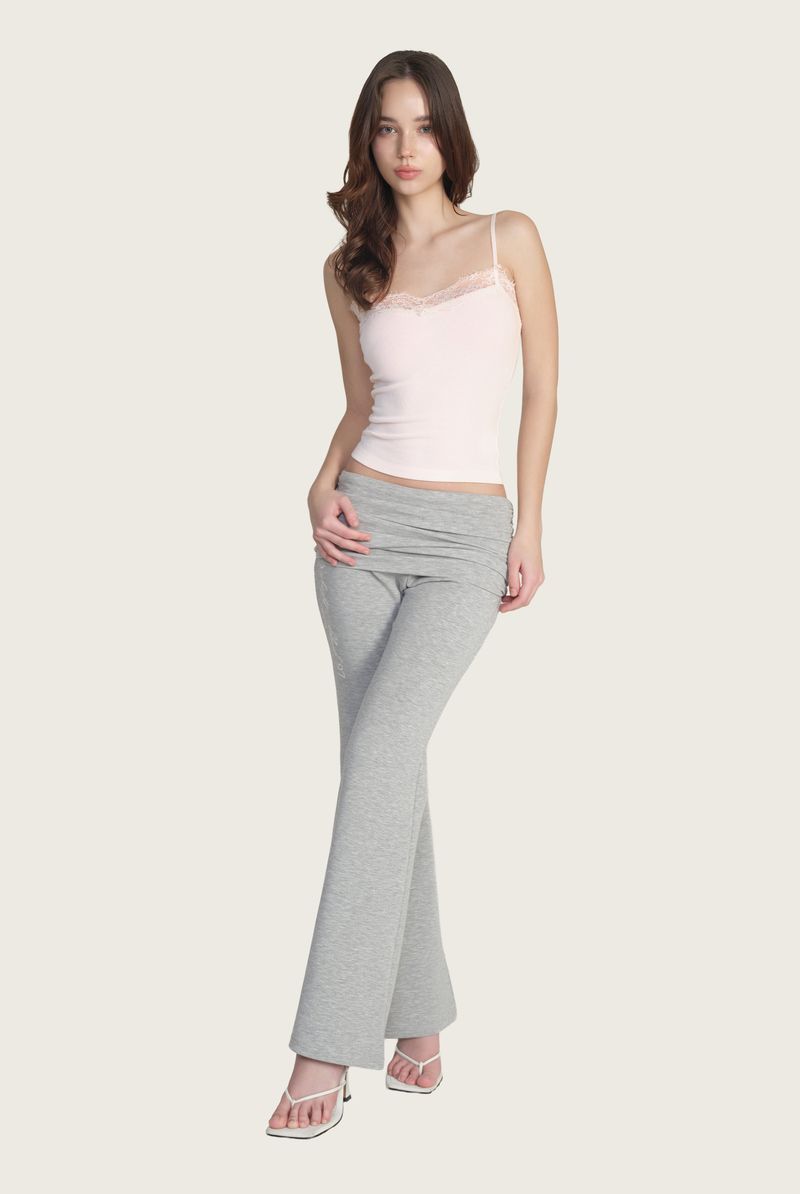 Lina Folding Flare Pants, Gray