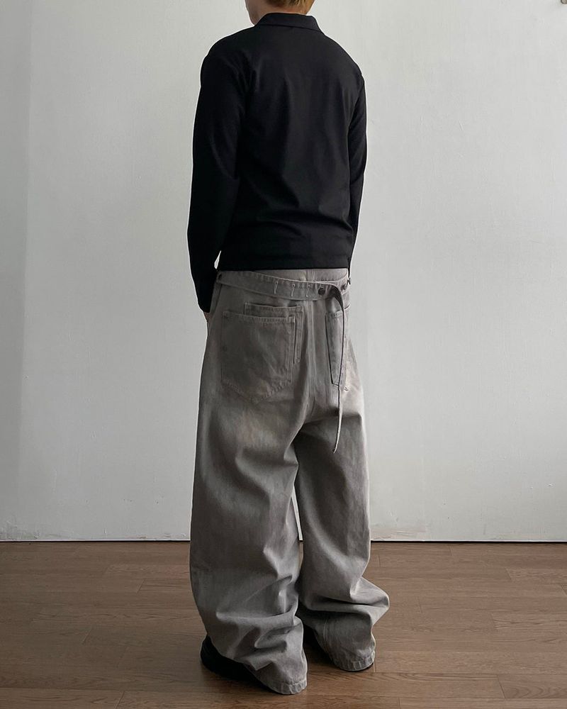 Step Belt Denim Pants