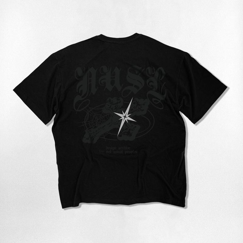 Gothic Cross Over-fit T-Shirts - 4COLOR