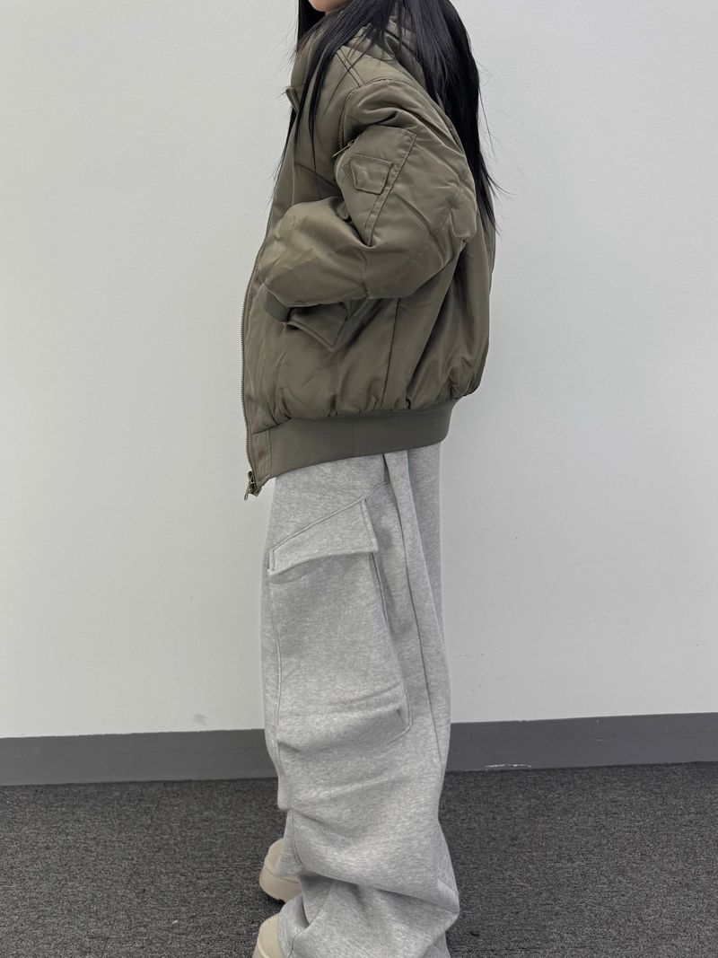 rib fleece sweat pants