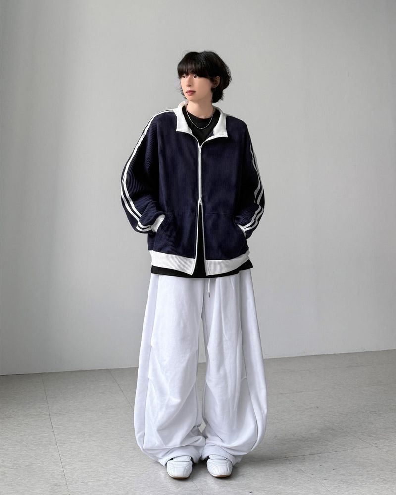 Keria Waffle Track Zip-up