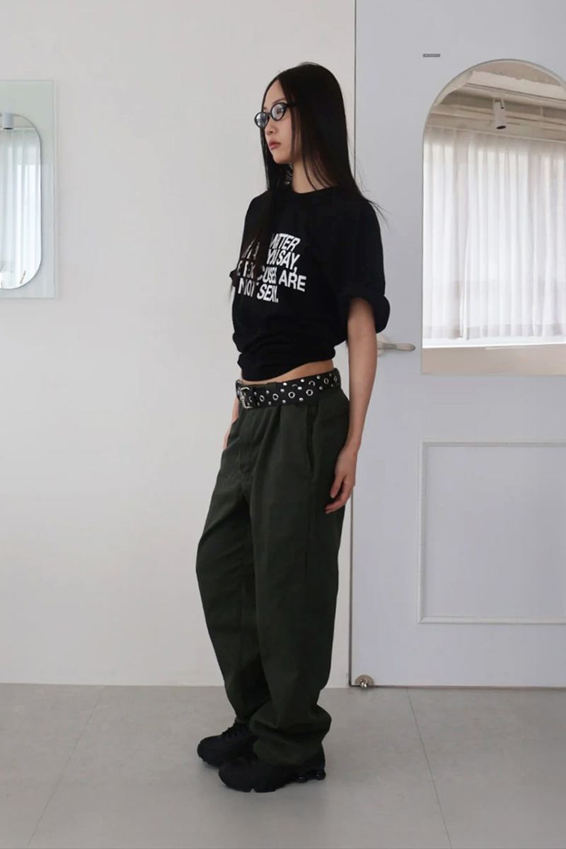 DEPC（デプク）の「LETTERING BOXY FIT T-SHIRT - BLACK（Tops）」